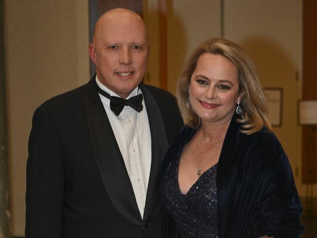 Peter Dutton and his wife Kirilly. Picture: NCA NewsWire/Martin Ollman