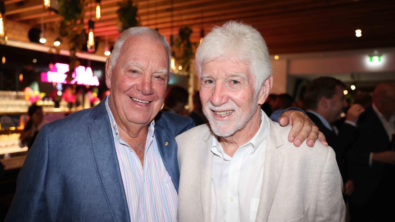 Paul Donovan and Darryl Kelly at the Gold Coast Titans Season Launch 2024 at The Star Gold Coast Garden Bar for Gold Coast at Large. Picture: Portia Large