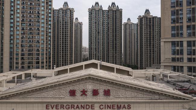 An aerial view from a drone of the Evergrande City development in Wuhan, China. Picture: Getty Images