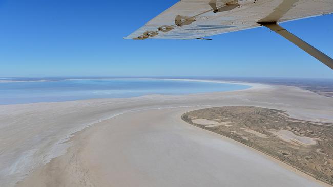 Lake Eyre pictured in 2016 after heavy rains. Picture: Bianca De Marchi