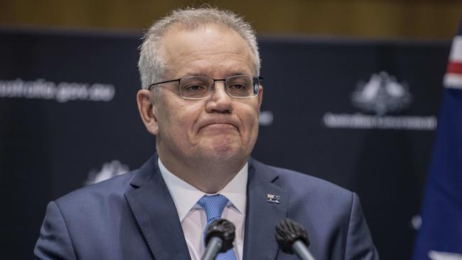 Scott Morrison has walked back his vaccine promise. Picture: Gary Ramage/NCA NewsWire.