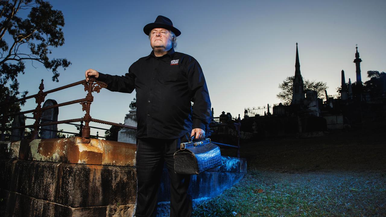 Ghost Tours Australia director Jack Sim at Toowong Cemetery in Brisbane. Picture Lachie Millard