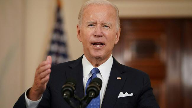 US President Joe Biden called for protests to remain peaceful, fearing there would be ‘intimidation’ as a result of the decision. Picture: AFP