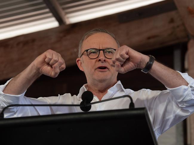 Anthony Albanese speaks at the Garma Festival. Picture: Pema Tamang Pakhrin