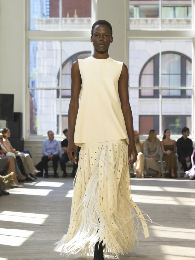 A model on the runway at the Proenza Schouler RTW Spring 2025 show. Picture: Getty Images