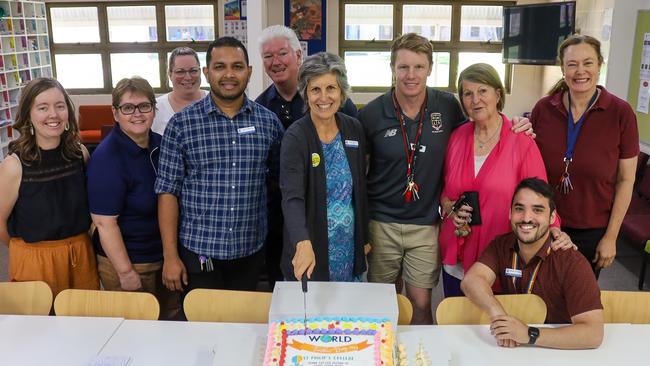 St Phillip's College staff celebrate World Teachers Day.