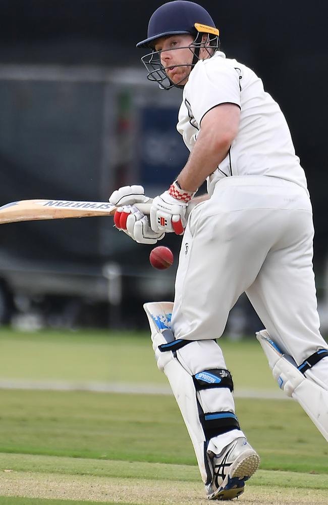 Norths batsman Joe Campbell Fifth grade: Norths v Souths Saturday March 25, 2023. Picture, John Gass