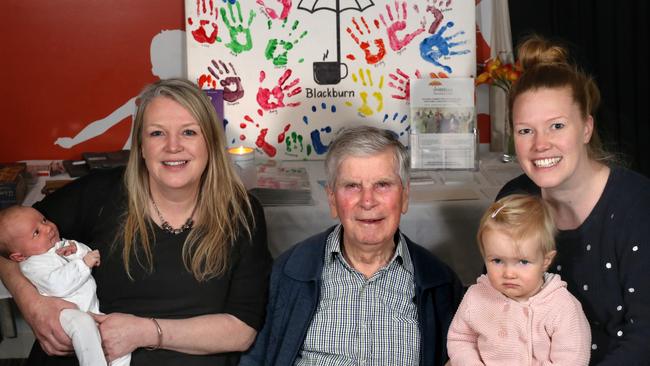 Four generations enjoying the chance to spend time at the cafe. Picture: Stuart Milligan