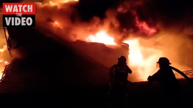 Massive fire breaks out at oil depot in Zhytomyr Region following Russian strikes