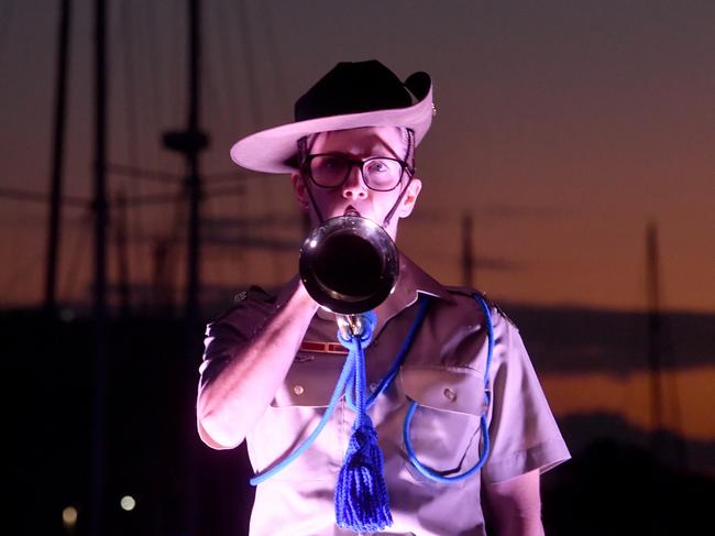 Anzac Day 2025. Dawn service Anzac Park Townsville. Musician Dani Rich. Picture: Evan Morgan