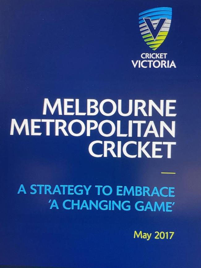 Launch: the Melbourne Metropolitan Cricket strategy was unveiled in 2017.