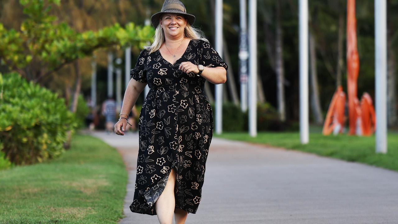 Kayleigh Sorensen was diagnosed with a Stage 2 melanoma in 2019, and received immunotherapy treatment to ensure her cancer didn't spread to her internal organs. For every year since, Kayleigh has participated in the Melanoma March on the Cairns Esplanade with family and friends, raising awareness about the cancer that affects people of all ages. This year's march will be held on Saturday, March 22. Picture: Brendan Radke