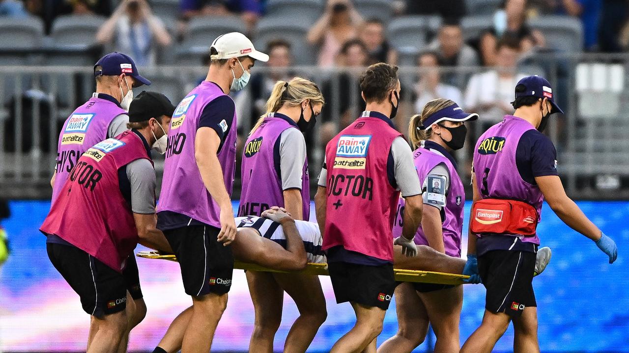 Tucker suffered concussed but by all reports should be OK. (Photo by Daniel Carson/AFL Photos via Getty Images)