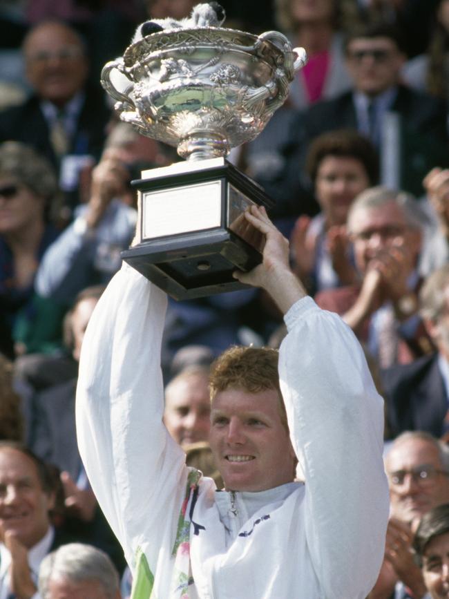 Courier after winning the Australian Open in 1992. Picture: Getty