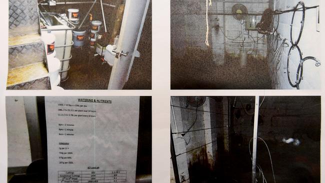 Photo evidence of the drug bunker of Anthony Perre released by the court. Picture: Mark Brake