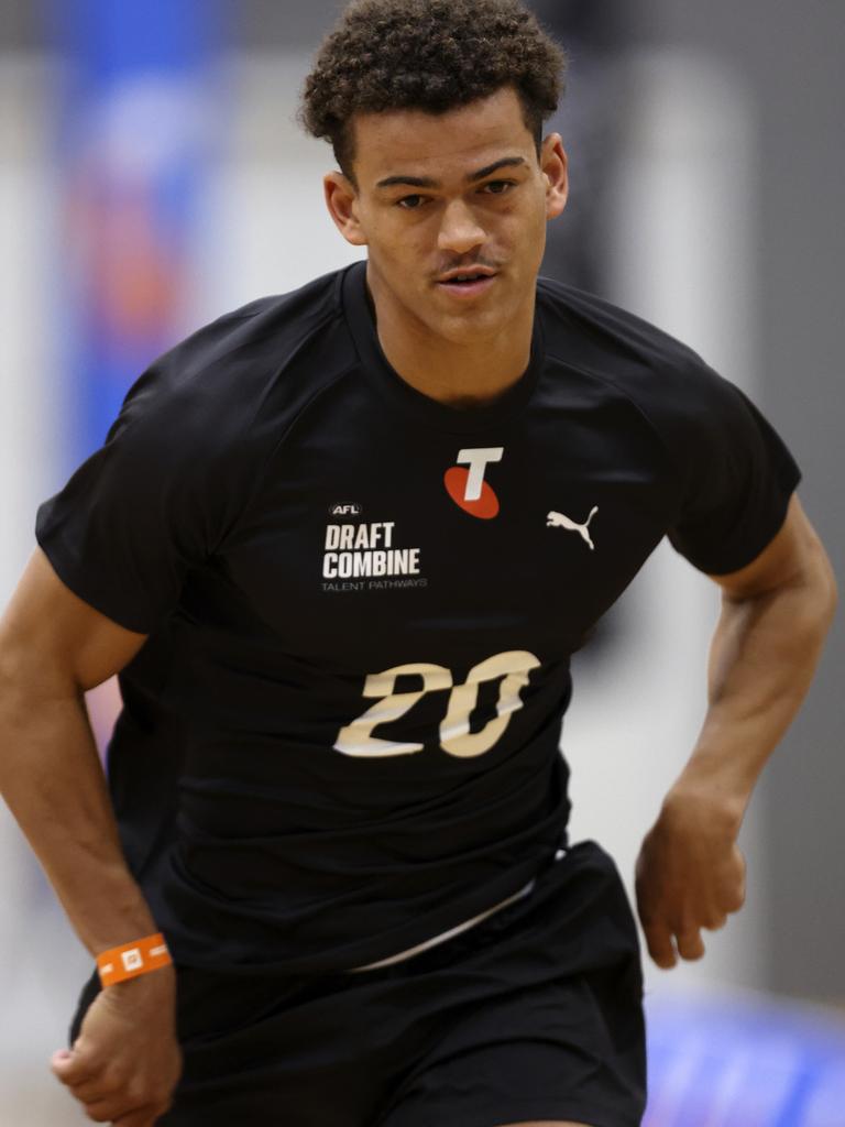 Suns academy star Leo Lombard at the draft combine.