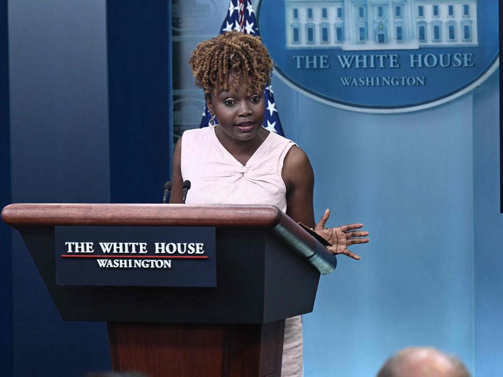 White House Press Secretary Karine Jean-Pierre responds to the discovery of cocaine in the West Wing. Picture: AFP