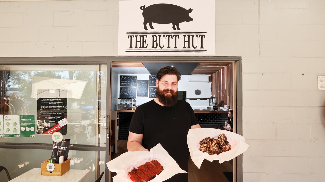 Marcus Nicholson in front of his dream restaurant, Butt Hut at Nerang. Picture Glenn Hampson