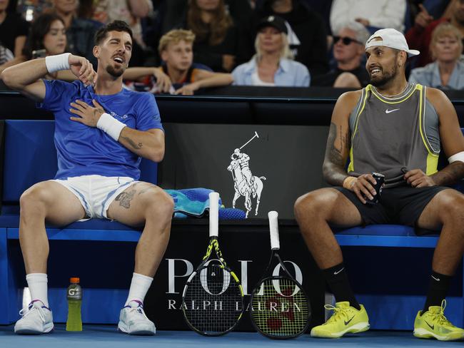 Nick Kyrgios and Thanasi Kokkinakis struggled with injuries. Picture: Michael Klein