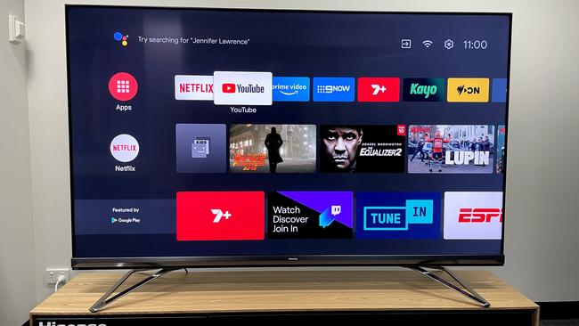 Hisense ULED 8K TV Android TV menu system