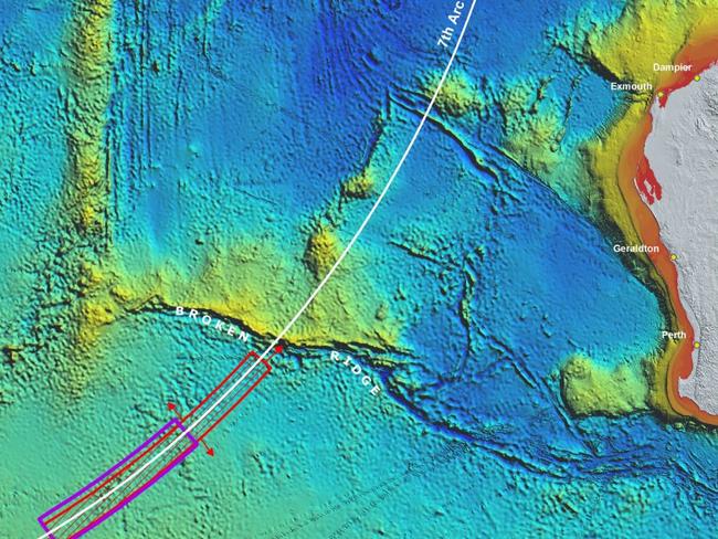 There are less than 15 sq km of the search zone known as the 7th arc (above) left to be searched and so far no sign of the plane.