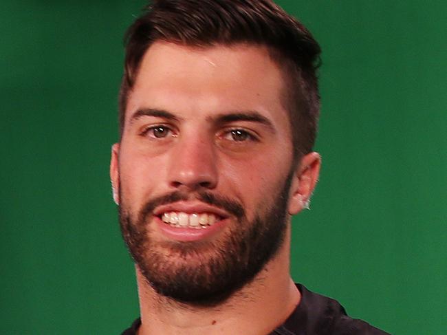 Photos show West's Tigers player James Tedesco while he's shooting promos for Fox Sports at Artarmon today.