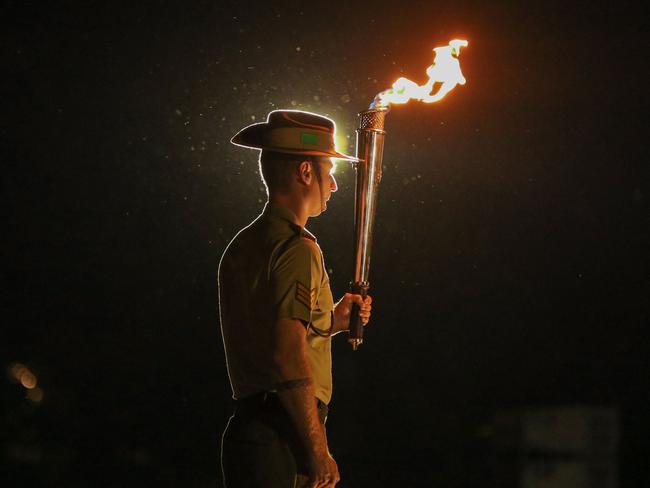 the Anzac Day Dawn Service at Darwin CenotaphPicture: Glenn Campbell