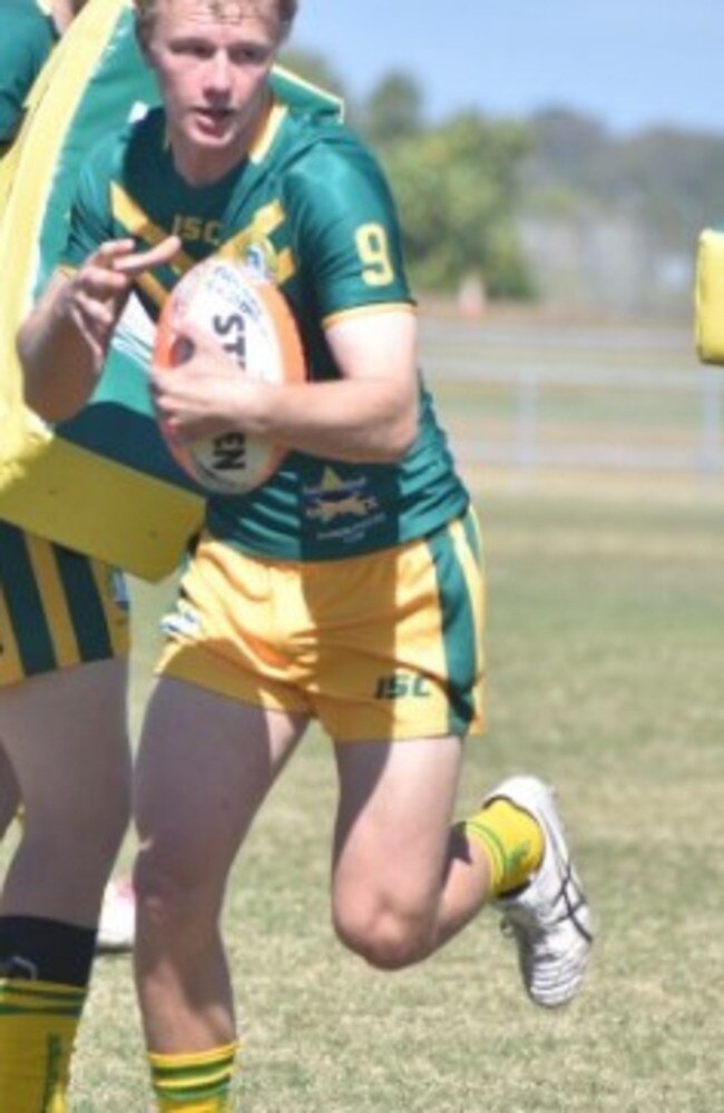 Quinn Stover was a promising player for the Central Queensland Capras but lost his spot on the team after being charged with assault on a drunken night out. He’s pictured here in his final year of school with St Brendan’s.