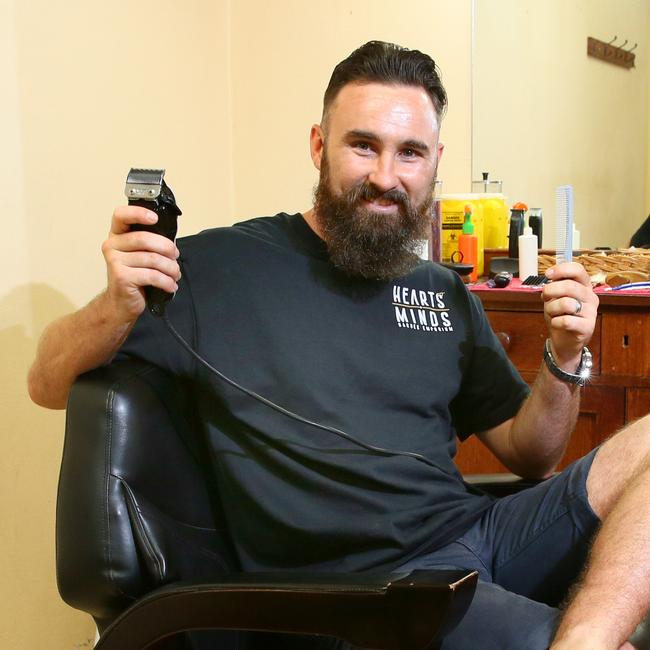 Danny Banford pictured after taking over the barbershop in 2017. Picture: Mark Scott