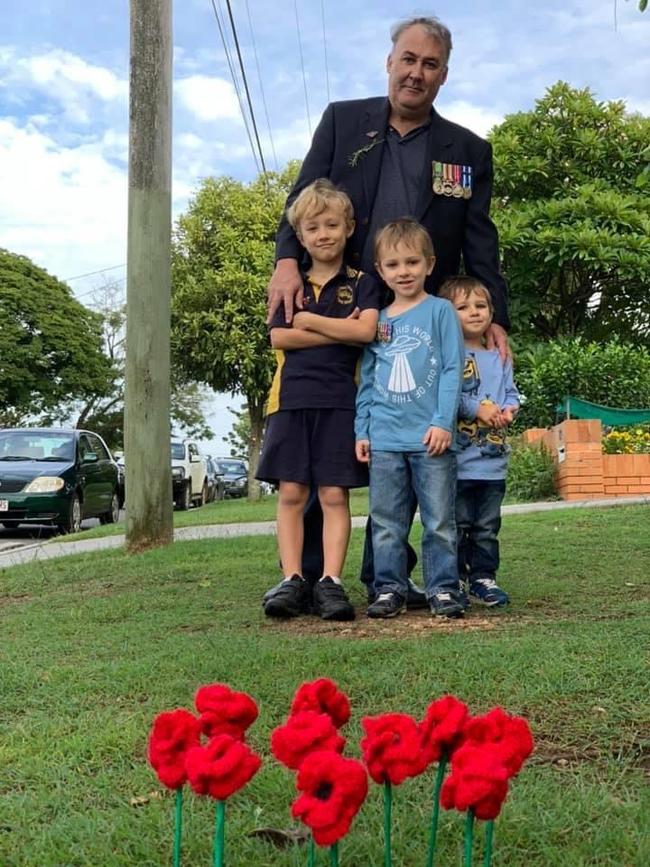 Justin Bird will celebrate Anzac Day by lighting a candle at a driveway Dawn Service with his kids and wife.