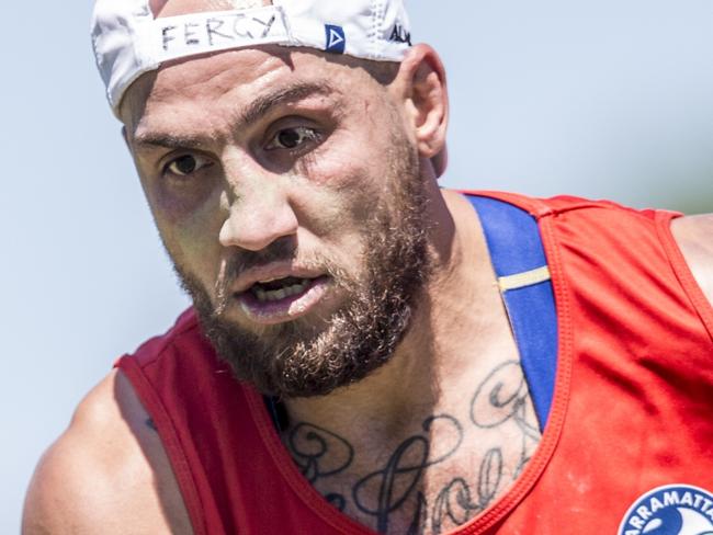 Parramatta Eels star Blake Ferguson at training. Picture: Benjamin Cuevas