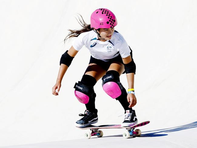 NCA. PARIS FRANCE. 2024 OLYMPIC GAMES. August 6 2024 -   Womens skatepark final. Australias Arisa Trew wins gold in the skatepark final  . Pic: Michael Klein