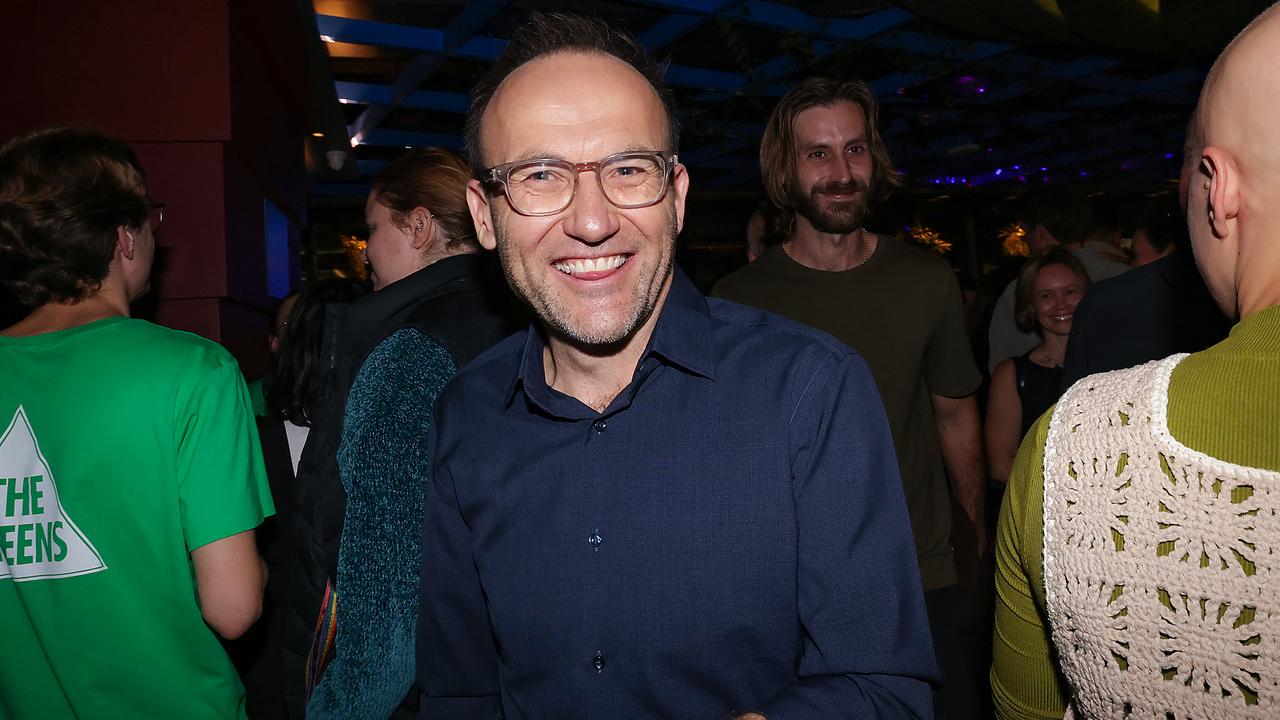 Greens leader Adam Bandt may be all smile son election night but his party will likely lose MPs. Picture: NewsWire/Ian Currie