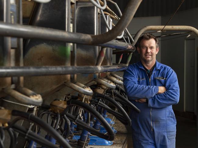 Ulke De Kliene is a dairy farmer at Pirron Yallock, near Colac. He moved from northern Victoria two years ago, along with a number of farmers who see SW Victoria as a more profitable region to run a dairy farm. PICTURE: ZOE PHILLIPS