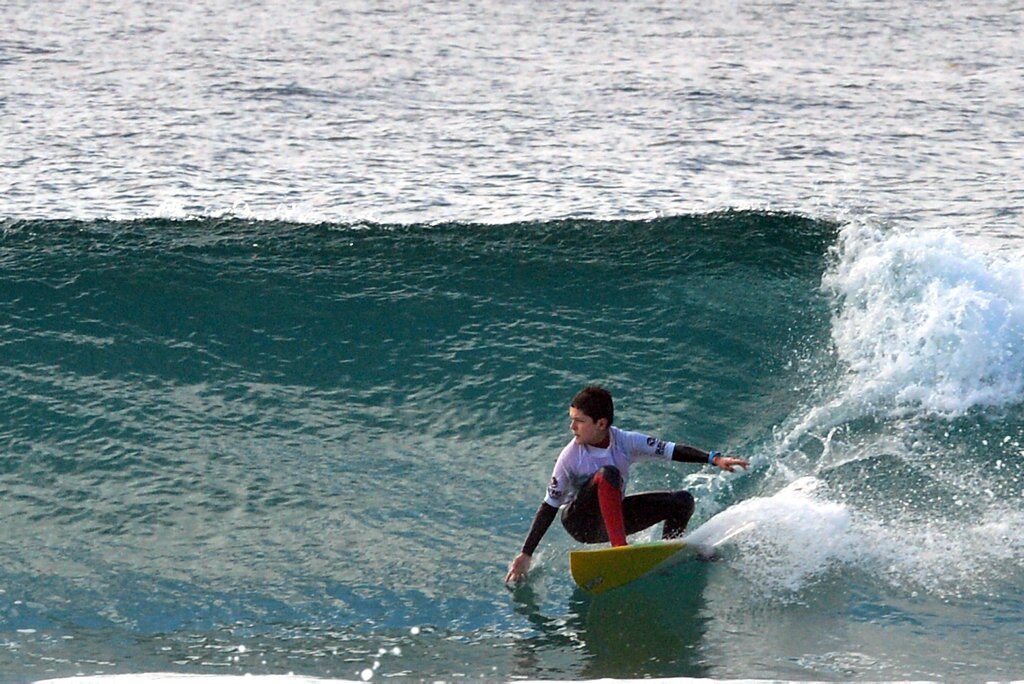 Queensland Grommet Surfing Titles at Coolum Beach. Max Deffenti. Picture: john mccutcheon