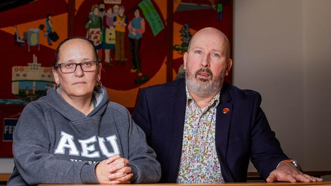 SCCOM representatives Peta-Maree Revell-Cook and James Broad are concerned about violence in colleges. Picture: Linda Higginson