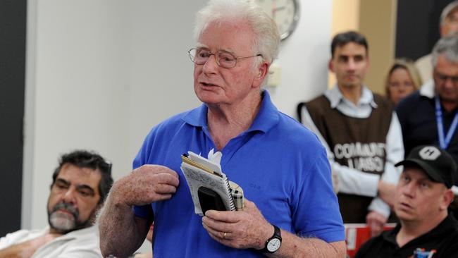 Residents and business owners at a community meeting at Broadmeadows after Friday morning’s factory fire inCampbellfield. Picture: Andrew Henshaw