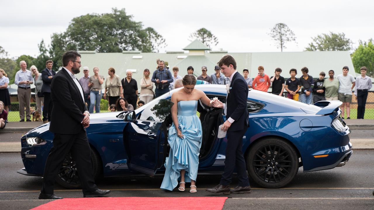 Mehar Fegan and Tom Gray arrive at Toowoomba Anglican School class of 2024 school formal. Friday, November 15, 2024. Picture: Christine Schindler