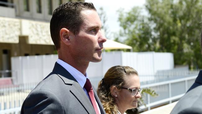 Matthew’s parents, Nicholas and Tenae Baxter outside court in Townsville.