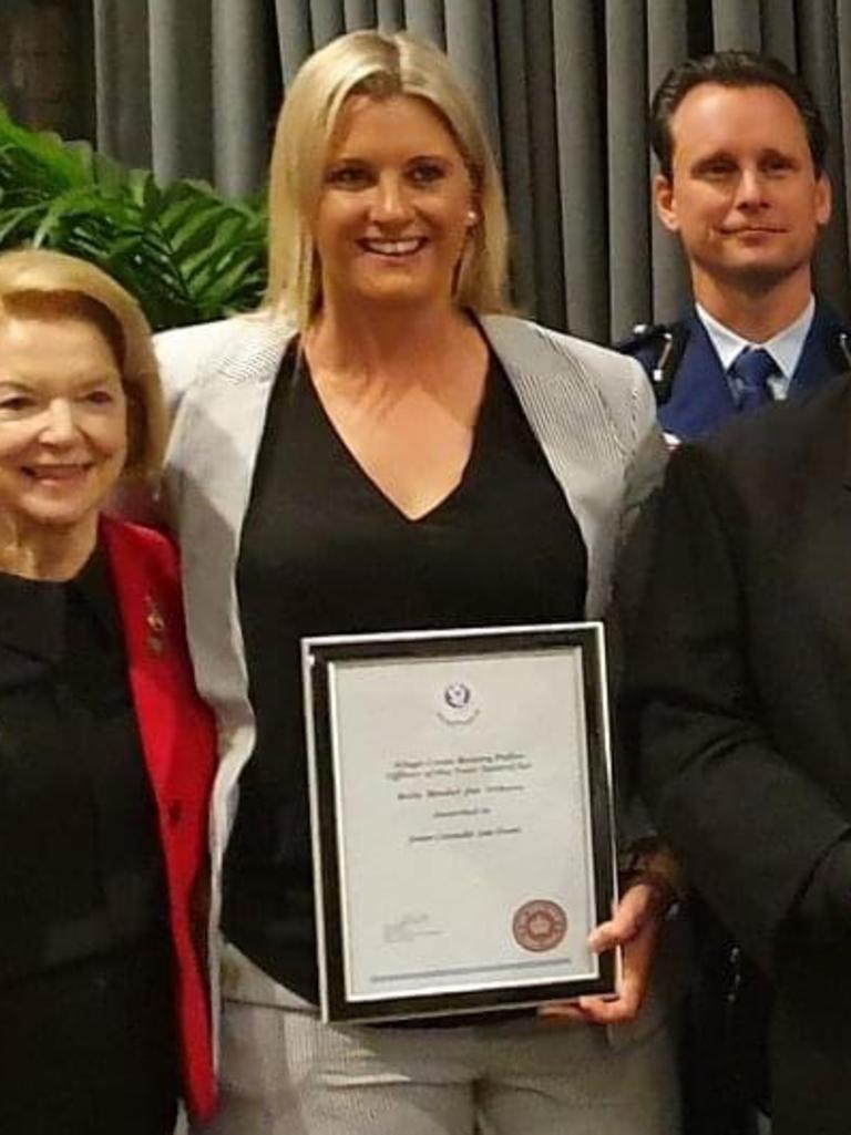 Inspector Amy Scott has previously won an award for ‘Demonstrated Courage and Devotion to Duty’. Picture: Facebook