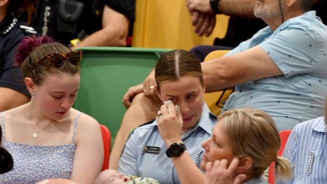 Police memorial serive fro Constable Rachel McCrow and Constable Matthew Arnold at the Townsville Stadium. Picture: Evan Morgan