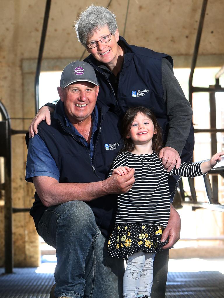 Family affair: Brett and Judith with their granddaughter Isabella Ryan, 4. Picture: Yuri Kouzmin