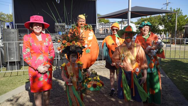 Mayor Kathy Duff and winners of the dress up competition at the Goomeri Pumpkin Festival 2024