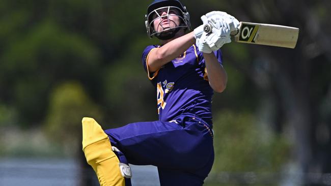 AltonaÃs Luke Medlock during the VSDCA Altona v Yarraville cricket match in Altona, Saturday, Jan. 7, 2023.Picture: Andy Brownbill