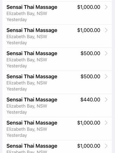 Mr Auerbach spent more than $10,000 in multiple transactions. Picture: Supplied