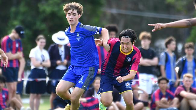 First XI soccer between Brisbane State High School v Churchie.Saturday April 22, 2023. Picture, John Gass