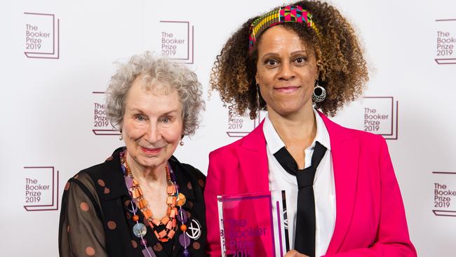 Joint winners Margaret Atwood and Bernadine Evaristo during 2019 Booker Prize Winner Announcement in London, England. (Photo by Jeff Spicer/Getty Images)