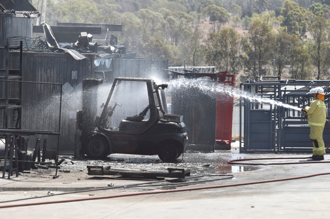 Fire at Leicht's Welding Industries in Goombungee.Leicht's Country Industries Australia November 2019 Picture: Bev Lacey