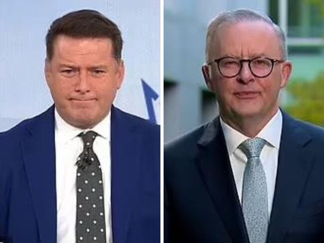 Karl Stefanovic and Anthony Albanese