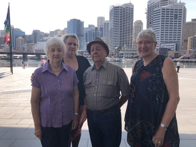 Dianna McAuliffe, Josie and Guy Di Benedetto and Elizabeth Elenius, from Pyrmont Action Group. They have all spoken out against plans for a 40-storey tower at Cockle Bay Wharf.